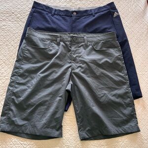 adidas Men’s Navy and Under Armour Gray Flat Front Performance Shorts Set